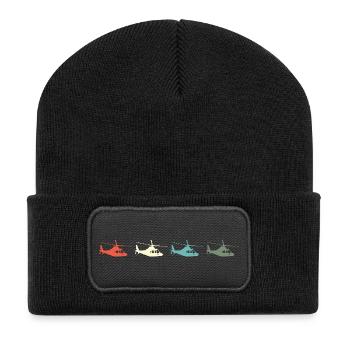 Pilote d’hélicoptère d’époque - Beanie recyclé à patch - noir - Devant
