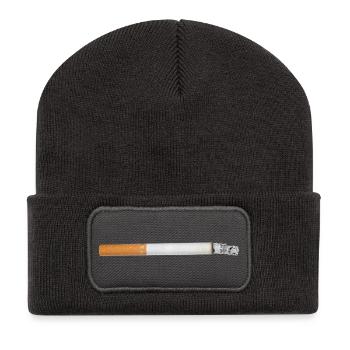 Teinte de fumée de cigarette - Beanie recyclé à patch - charbon - Devant