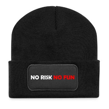 Kein Risiko Kein Spaß - Recycelte Patch Beanie - Schwarz - Vorne