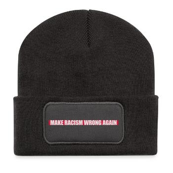 make racism wrong again - Recycled Patch Beanie - dark grey - Front