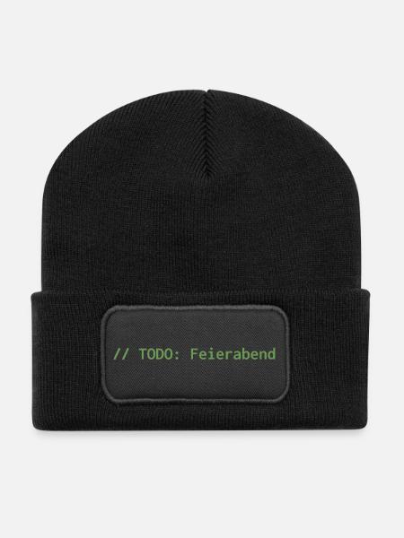 // TODO: Feierabend – Programmierer Shirt - Recycelte Patch Beanie - Schwarz
