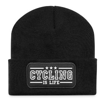 cycling is life deluxe - Recycled Patch Beanie - black - Front