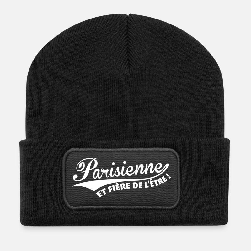 Parisienne et fière de l'être - Beanie recyclé à patch - noir