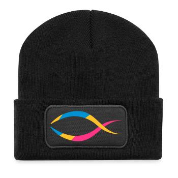 le poisson comme un symbole chrétien - Beanie recyclé à patch - noir - Devant