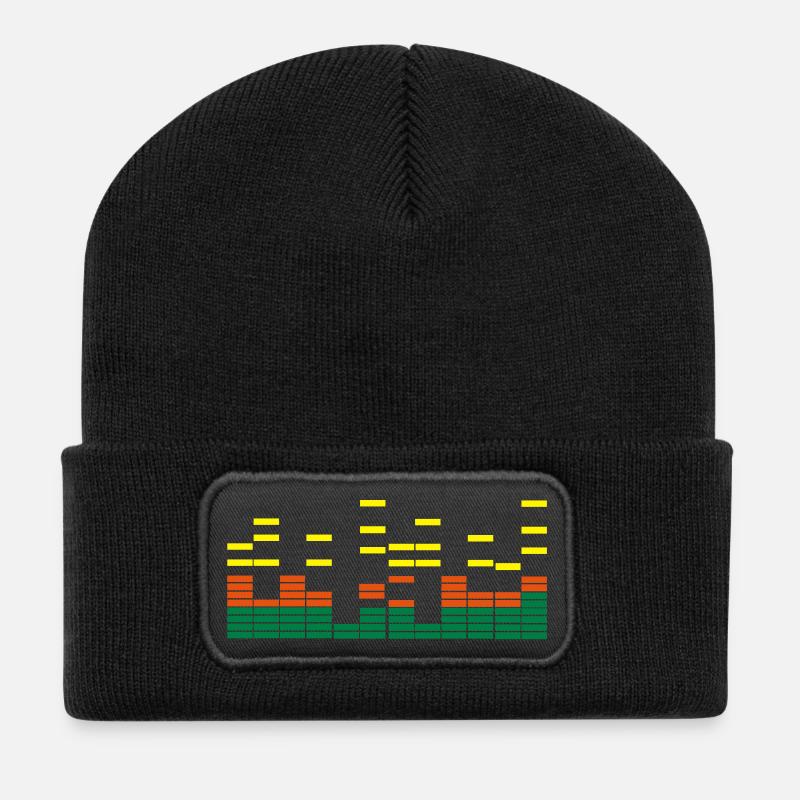 music - Recycelte Patch Beanie - Schwarz