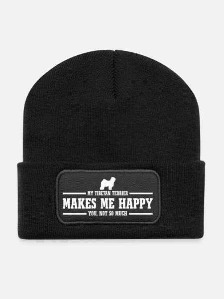 TIBET TERRIER me rend heureux - Beanie recyclé à patch - noir