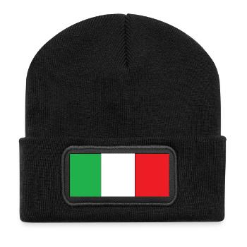 italia - Beanie recyclé à patch - noir - Devant