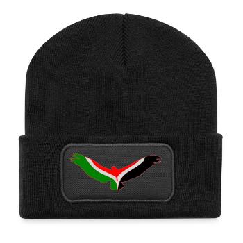 Adler von Palästina. - Recycelte Patch Beanie - Schwarz - Vorne