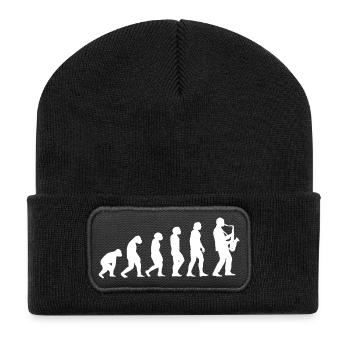 saxophone - Recycelte Patch Beanie - Schwarz - Vorne