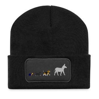 Dog, cat, cock, donkey - Recycled Patch Beanie - black - Front