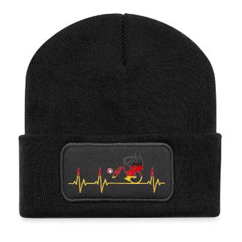 Radball | Cycleball Heart Monitor Germany - Recycled Patch Beanie - black - Front