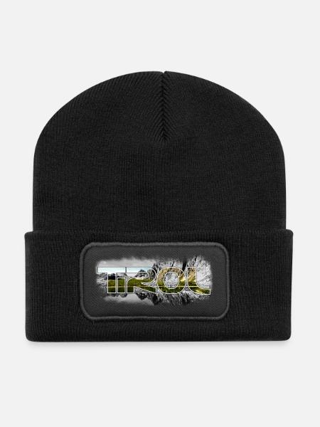 tirol_1 - Recycelte Patch Beanie - Schwarz
