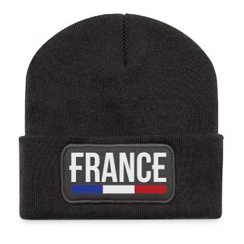 France drapeau bleu blanc rouge B - Beanie recyclé à patch - charbon - Devant