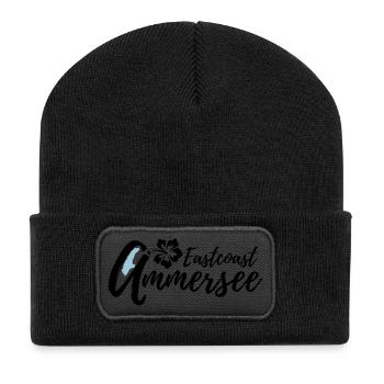 Ammersee Eastcoast Blume - Recycelte Patch Beanie - Schwarz - Vorne