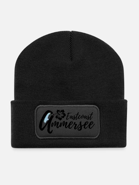 Ammersee Eastcoast Blume - Recycelte Patch Beanie - Schwarz