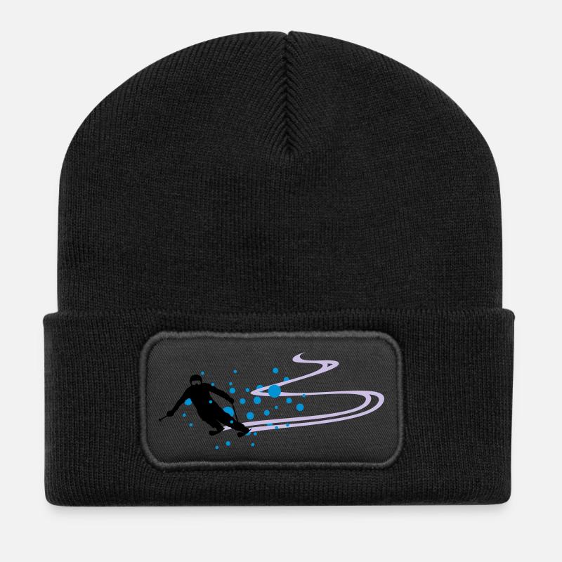 Sport - Skifahrer - Recycelte Patch Beanie - Schwarz
