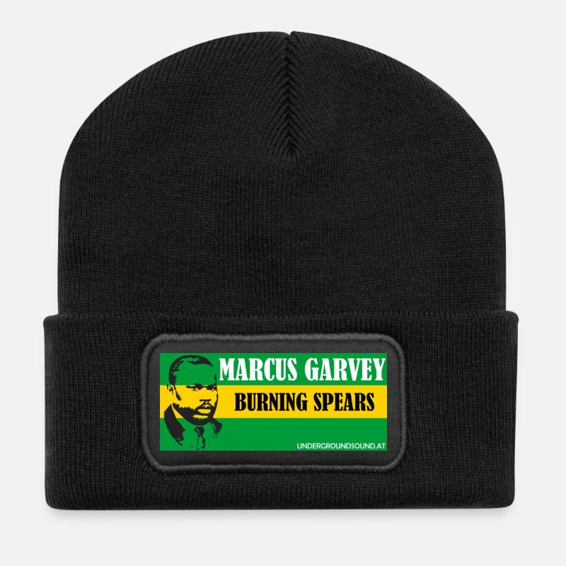 Garvey Burning Spear T-Shirt - Beanie recyclé à patch - noir