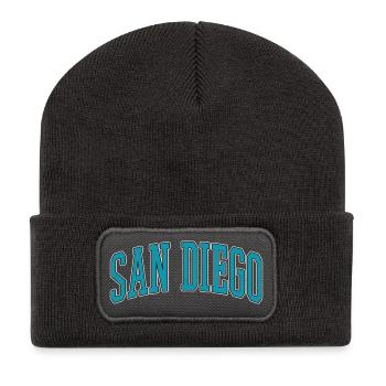 San Diego Blockschrift Kollektion - Recycelte Patch Beanie - Dunkelgrau - Vorne
