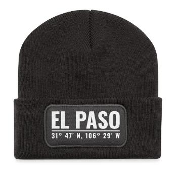El Paso Vintage Schriftzug - Recycelte Patch Beanie - Dunkelgrau - Vorne