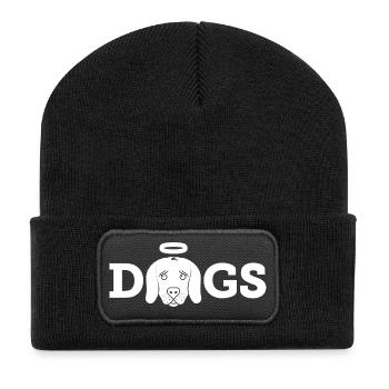 Holy Dogs (blanc) - Beanie recyclé à patch - noir - Devant