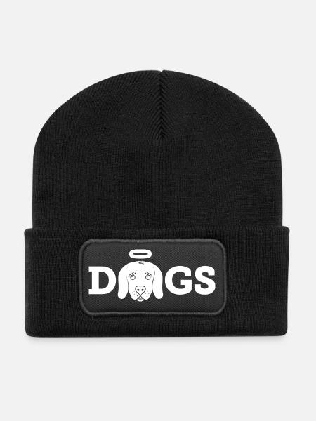 Holy Dogs (white) - Recycled Patch Beanie - black
