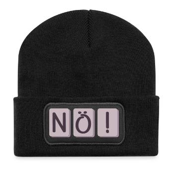 NÖ SAGEN - NEIN - WILLENSKRAFT SPRÜCHE - Recycelte Patch Beanie - Schwarz - Vorne