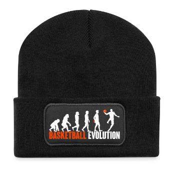 Basketball Basketballer Evolution - Recycelte Patch Beanie - Schwarz - Vorne
