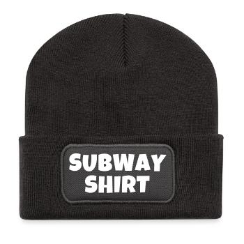 subway shirt, harcèlement, métro - Beanie recyclé à patch - charbon - Devant