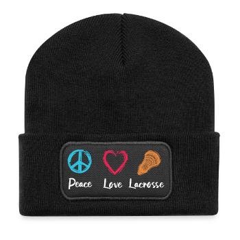 Peace Love Lacrosse - Beanie recyclé à patch - noir - Devant