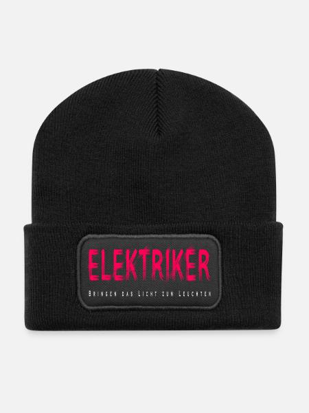 Elektriker Handwerke Design - Recycelte Patch Beanie - Schwarz