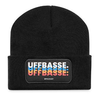 Pfalzlust Uffbasse - Recycelte Patch Beanie - Schwarz - Vorne