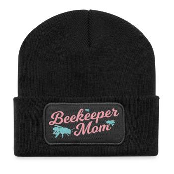 Drôle de maman apicultrice - Beanie recyclé à patch - noir - Devant