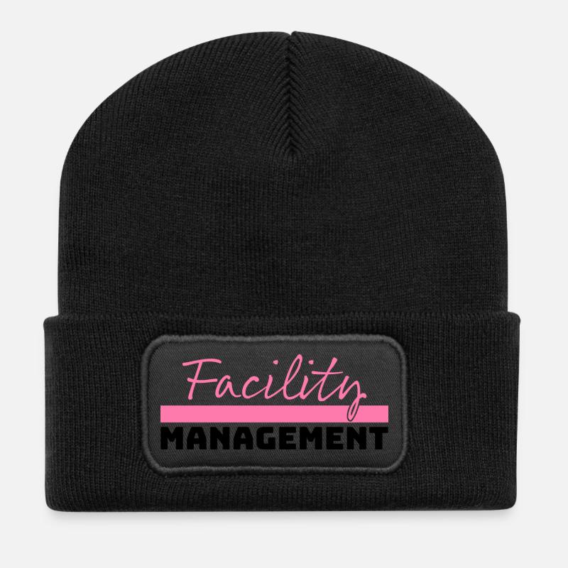 Tshirt Facility Management rosa schwarz - Recycelte Patch Beanie - Schwarz