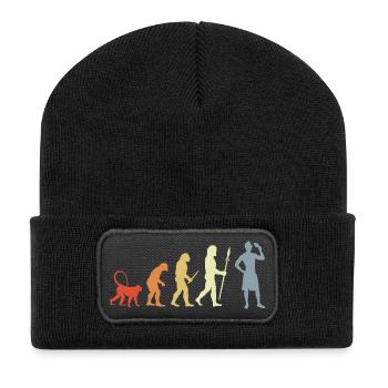 Evolution Eiscreme Liebhaber - Recycelte Patch Beanie - Schwarz - Vorne