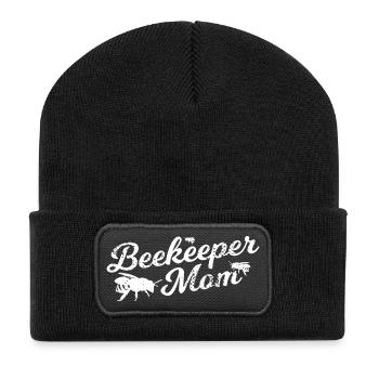 Maman apicultrice - Beanie recyclé à patch - noir - Devant