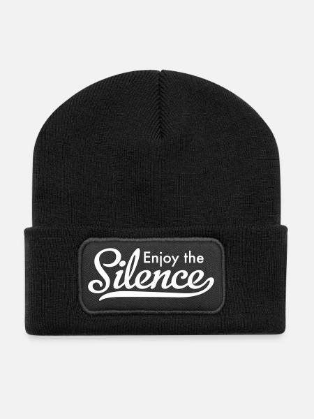 Enjoy the Silence - Recycelte Patch Beanie - Schwarz