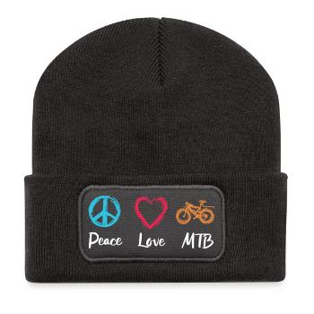 Amour de la paix VTT - Beanie recyclé à patch - charbon - Devant