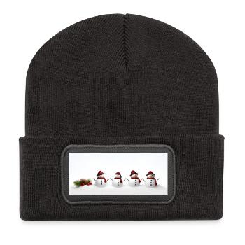 Bonhomme de neige - Beanie recyclé à patch - charbon - Devant