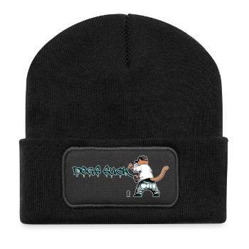Cat Graffiti Dogs Suck - Recycled Patch Beanie - black - Front