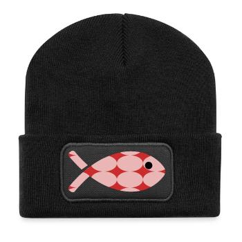 POISSON. POISSON D'AVRIL. MER. OCÉAN. NATURE. HUMO - Beanie recyclé à patch - noir - Devant