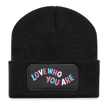 Transgenseur. Aimez qui vous êtes - Beanie recyclé à patch - noir - Devant
