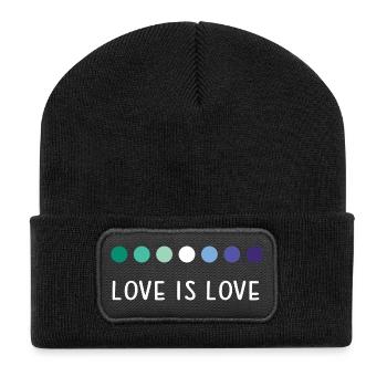 LGBT Pride Month - Love is Love - Recycled Patch Beanie - black - Front