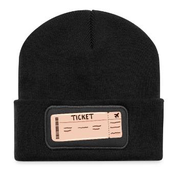 the ticket Clothing for the whole family - Recycled Patch Beanie - black - Front