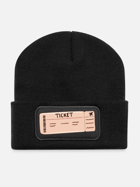le billet Des vêtements pour toute la famille - Beanie recyclé à patch - noir