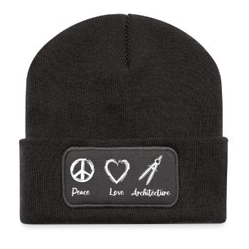 J’adore l’architecture - Beanie recyclé à patch - charbon - Devant
