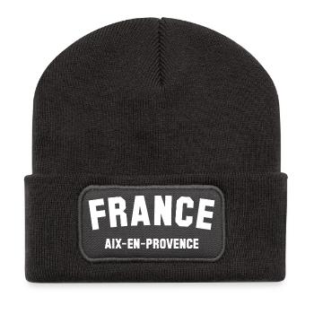 AIX EN PROVENCE France - Recycelte Patch Beanie - Dunkelgrau - Vorne