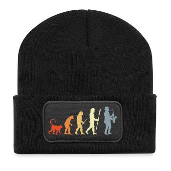 Saxophonist Evolution - Recycled Patch Beanie - black - Front