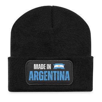 Hergestellt in Argentinien, argentinischer Stolz - Recycelte Patch Beanie - Schwarz - Vorne