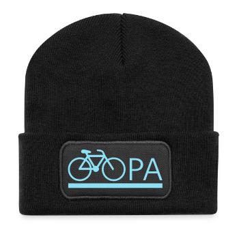 bester Opa Fahrrad Mountainbike Radeln Kritzeln - Recycelte Patch Beanie - Schwarz - Vorne