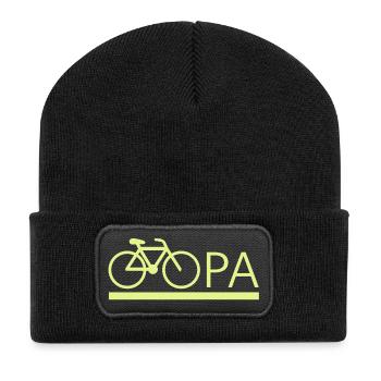 bester Opa Fahrrad Mountainbike Radeln Kritzeln - Recycelte Patch Beanie - Schwarz - Vorne